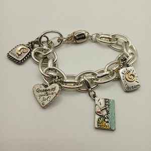 Chico's charm bracelet silver tone